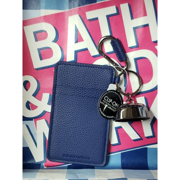 BBW Navy Blue ID Card Holder & Club PocketBac Holder Backpack Purse Bag Keychain - Picture 2 of 2
